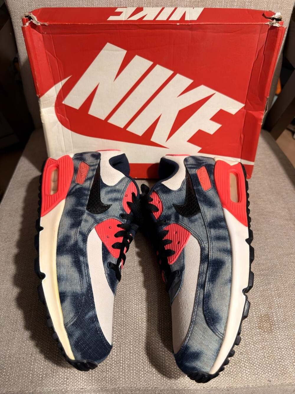 Atmos x Nike Air Max 90 QS 'Bleached Denim' (700875-400) SIZE 11 - Picture 4 of 6